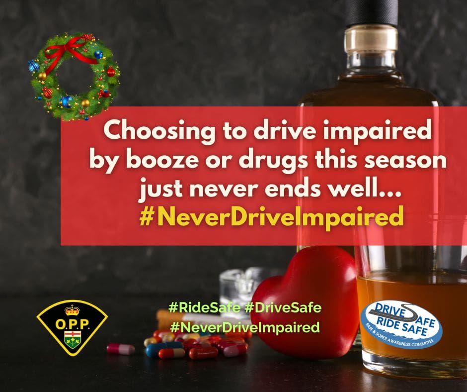 FESTIVE RIDE INITIATIVE RESULTS IN IMPAIRED DRIVING CHARGES IN HURONIA WEST