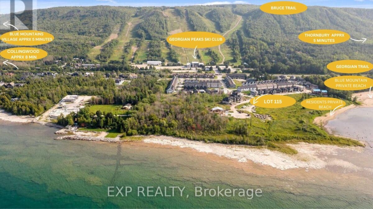 FULLY SERVICED LOT: Panoramic views of Georgian Bay from your back window and the majestic Blue Mountains from your doorstep