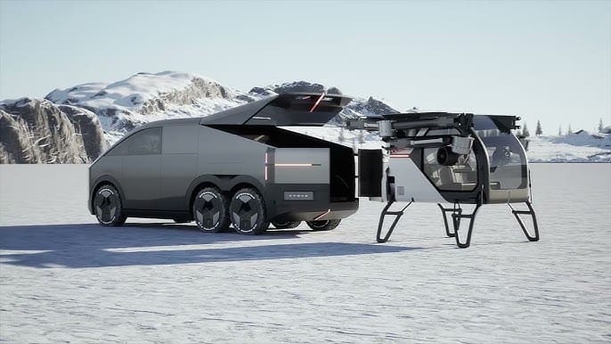 VIDEO | Chinese Cybertruck with Helicopter Set for 2025 Production!  #WOW