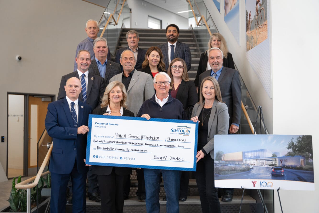 The County of Simcoe provides a $5M capital contribution to the YMCA of Simcoe/Muskoka for new YMCA centre of community to serve Barrie and surrounding area