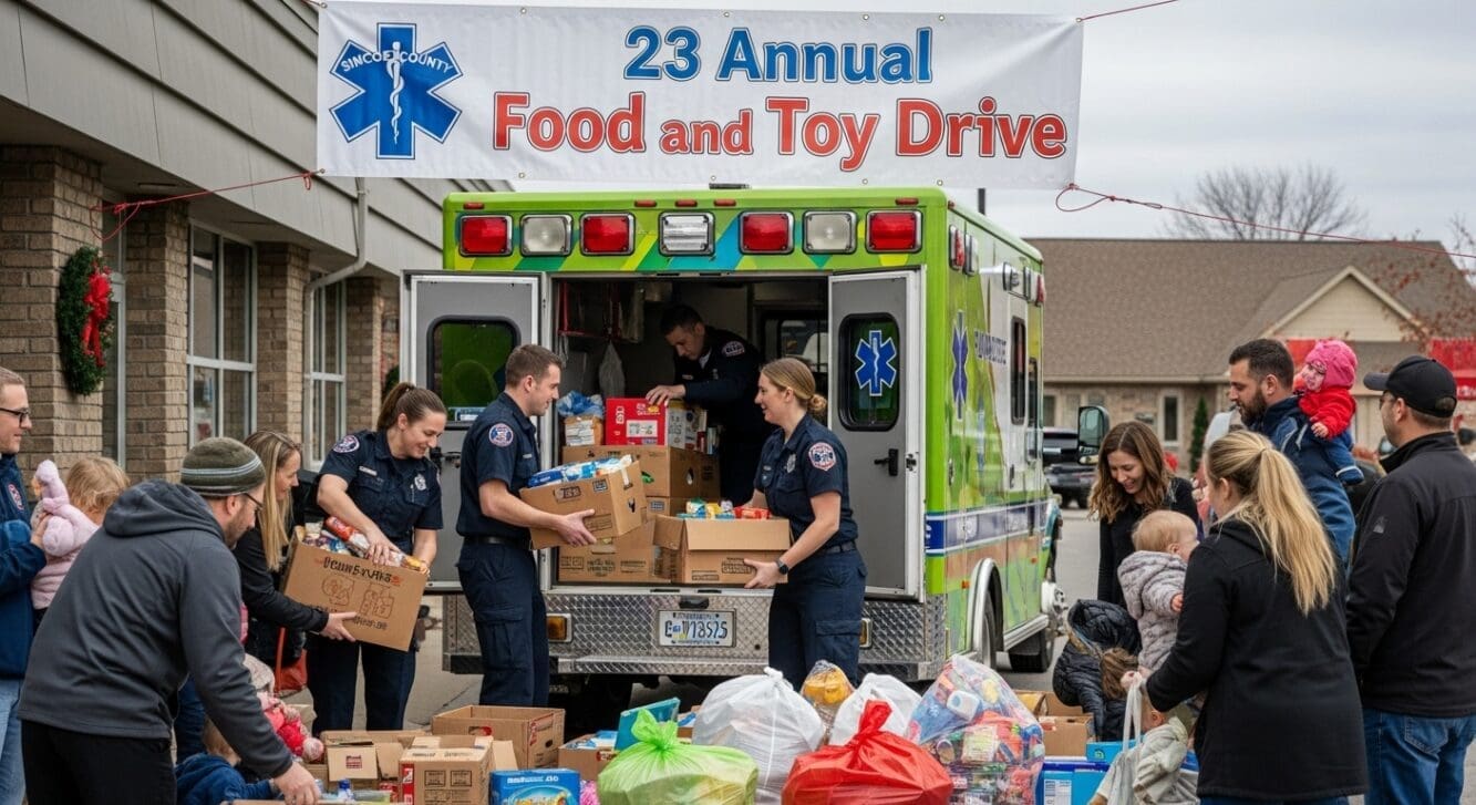 County of Simcoe Paramedic Services Launch 23rd Annual Food and Toy Drive – Give a little, help a lot
