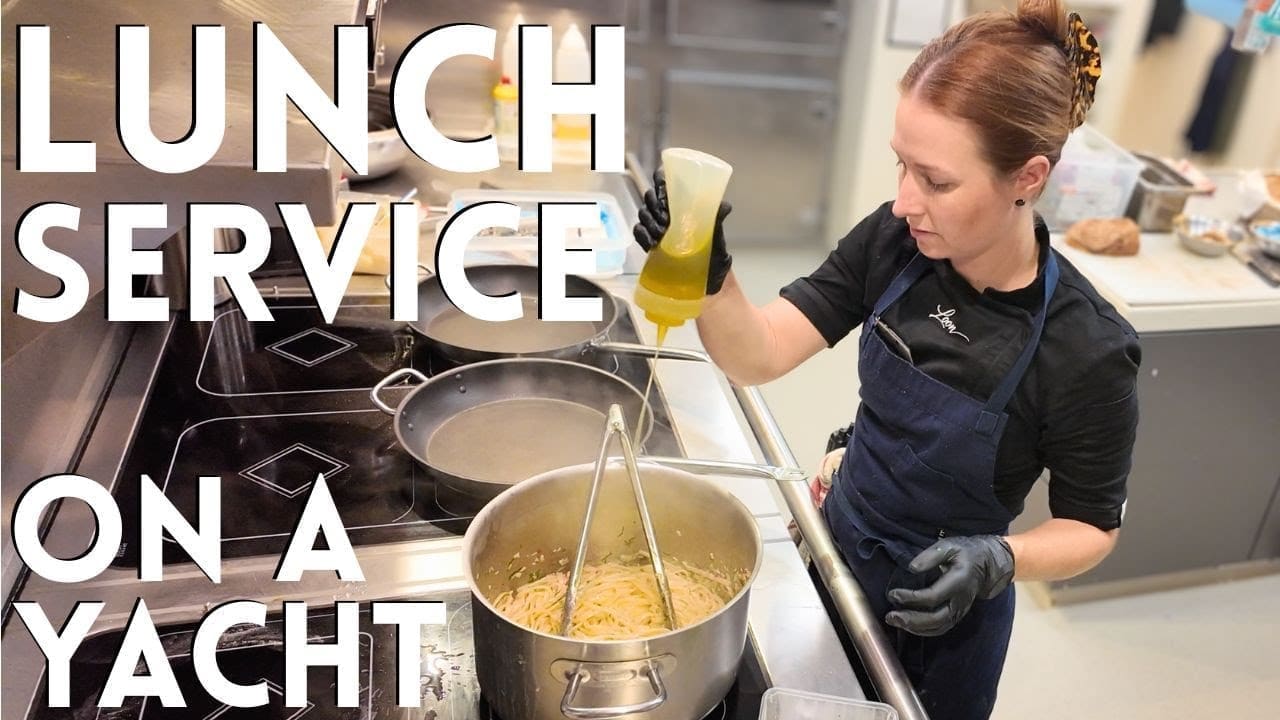 VIDEO | Guest Lunch onboard a Super Yacht – Full Service – Prep to Dessert!