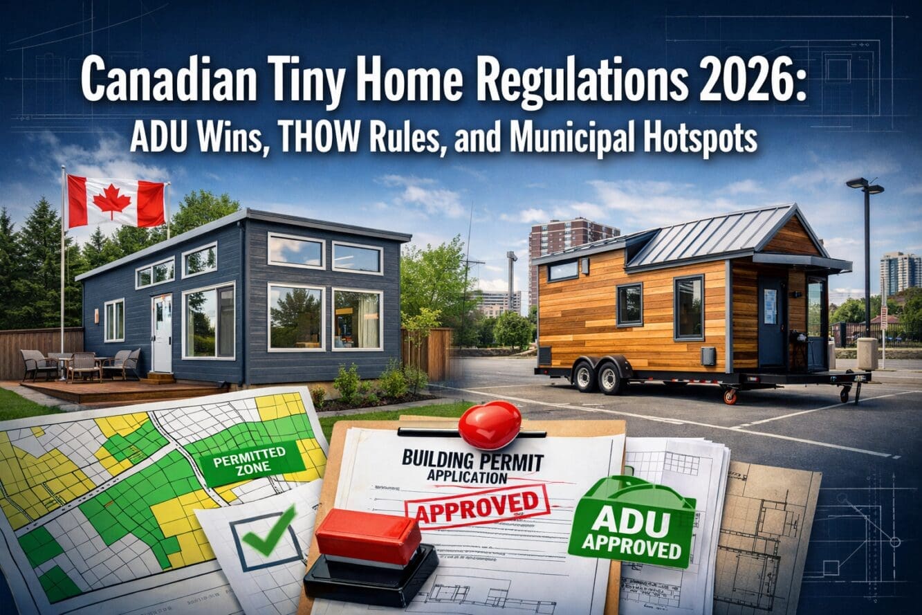 Canadian Tiny Home Regulations 2026: ADU Wins, THOW Rules, and Municipal Hotspots