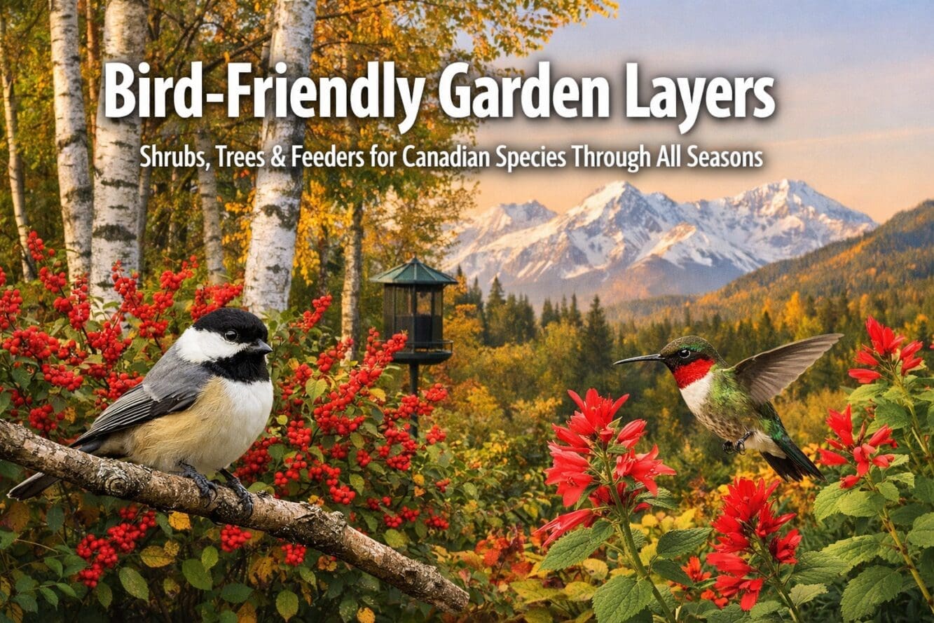 Bird-Friendly Garden Layers: Shrubs, Trees, and Feeders for Canadian Species Through All Seasons