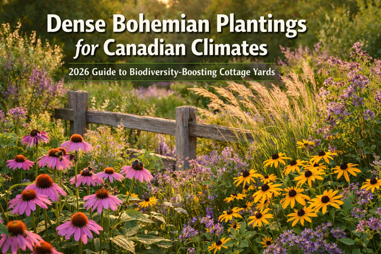 Dense Bohemian Plantings for Canadian Climates: Lush, Biodiversity-Boosting Cottage-Style Yards in 2026